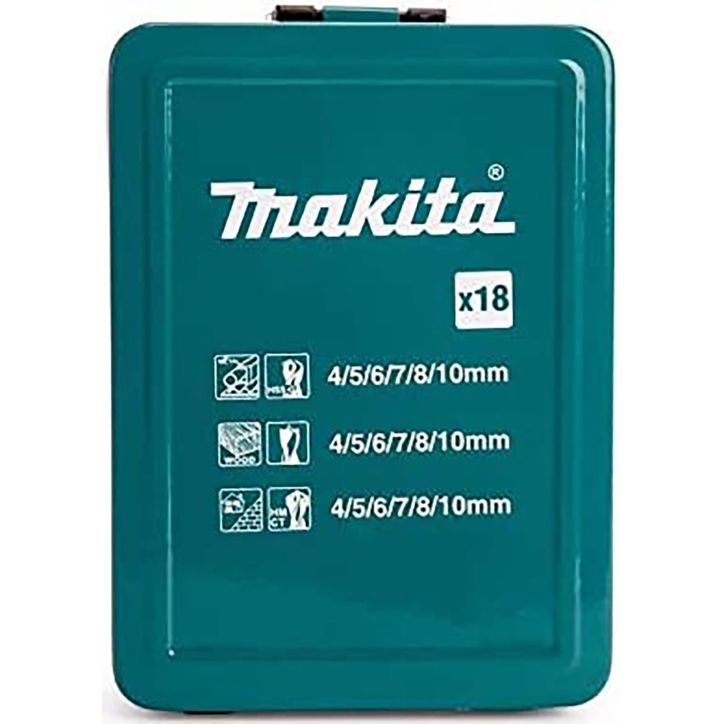 Makita 18-Piece Drill Bit Set in Metal Case (D-47173) – Compatible with HSS, Wood, and Masonry